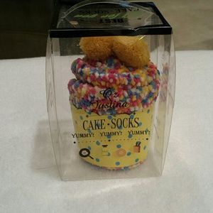 CUPCAKE SOCKS 1 PAIR YELLOW